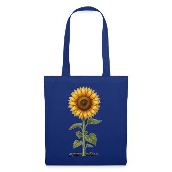 Sonnenblume Sonnenblumen Motiv Sommer Garten Blume - Stoffbeutel - Royalblau - Vorne