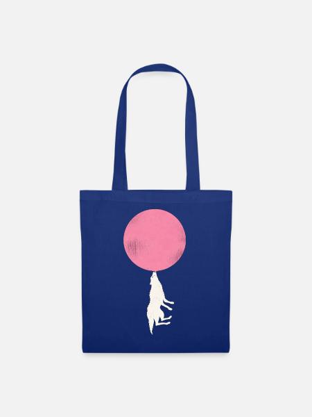 Ballonfuchs Silhouette - Stoffbeutel - Royalblau