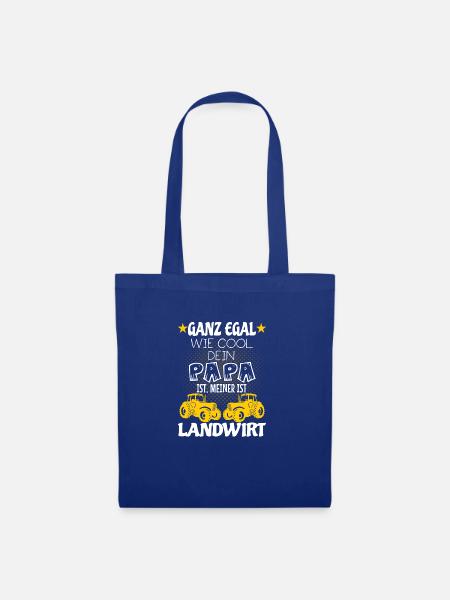 Kinder T-Shirt - Mein Papa ist cooler Landwirt - Stoffbeutel - Royalblau