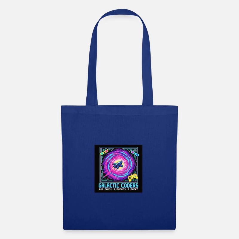 Galaktische Coders Neon Pixel - Stoffbeutel - Royalblau