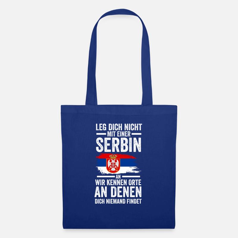 Serbien Serbin Serbisches - Stoffbeutel - Royalblau
