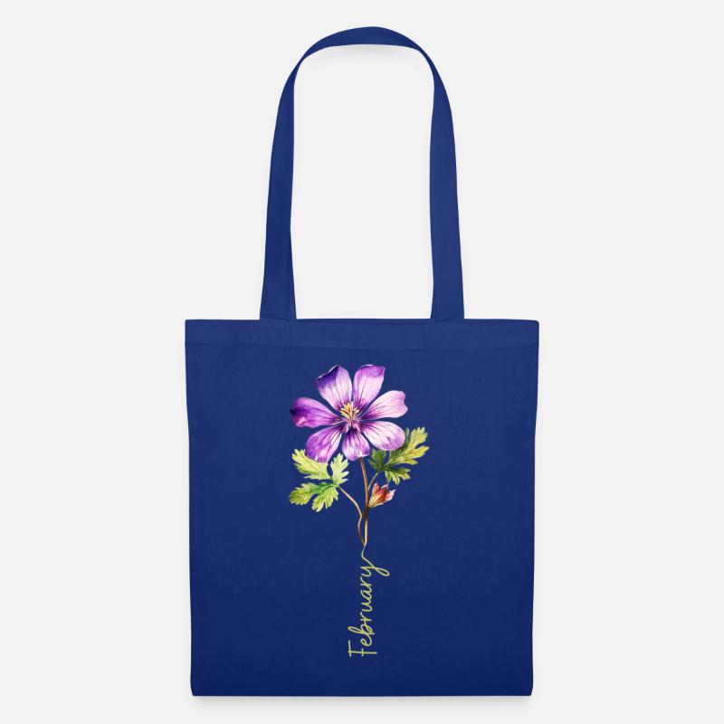 Detaillierte Illustration der Februarblume - Stoffbeutel - Royalblau
