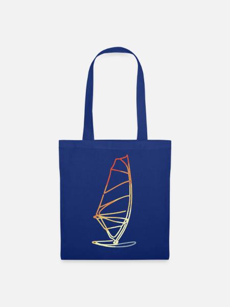 Windsurfen im Retro Stil - Stoffbeutel - Royalblau