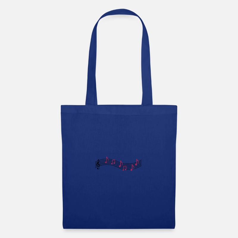 notes de musique 2 - Sac en tissu - bleu royal