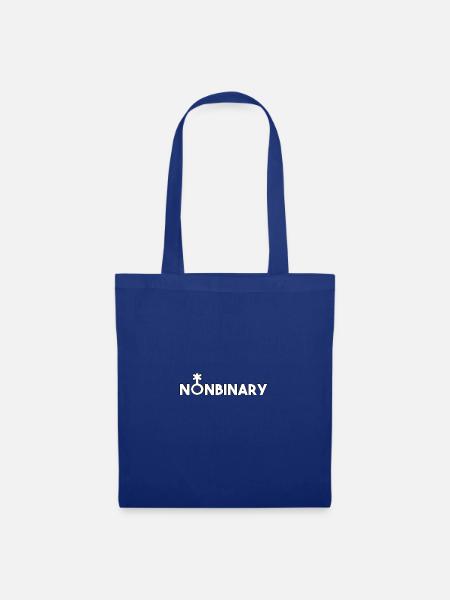 Nonbinäry Non-Binär Nichtbinär Geschlecht Symbol - Stoffbeutel - Royalblau