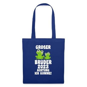 Bruder Geschwister Frosch Grosser Bruder Geschenk - Stoffbeutel - Royalblau - Vorne