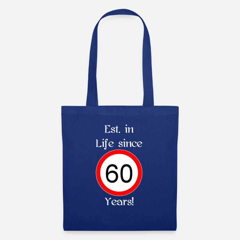 est i l 60 script white engl - Stoffbeutel - Royalblau