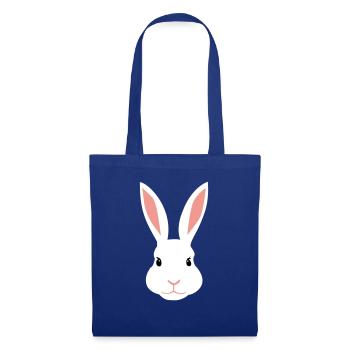 Lapine blanche - Sac en tissu - bleu royal - Devant