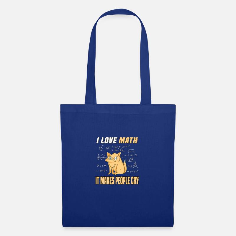 I love Math Katze Kätzchen Mathegenie Mathe Lehrer - Stoffbeutel - Royalblau