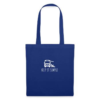 Campingplatz Wohnmobil Keep it Simple Camping - Stoffbeutel - Royalblau - Vorne