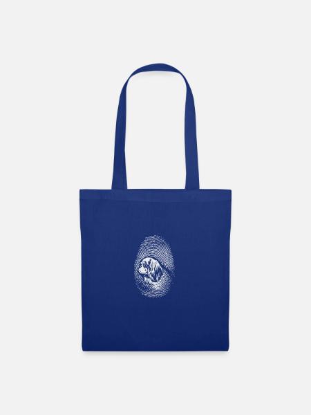 Spaniel Fingerprint Kreativer Spaniel - Stoffbeutel - Royalblau