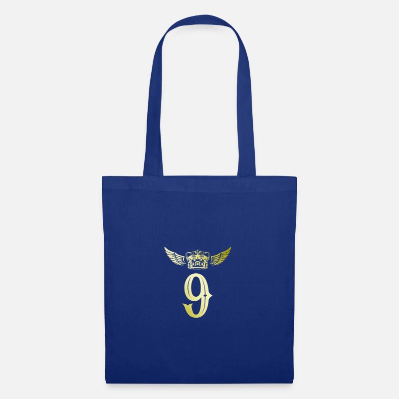 9 Zahl Krone - Stoffbeutel - Royalblau