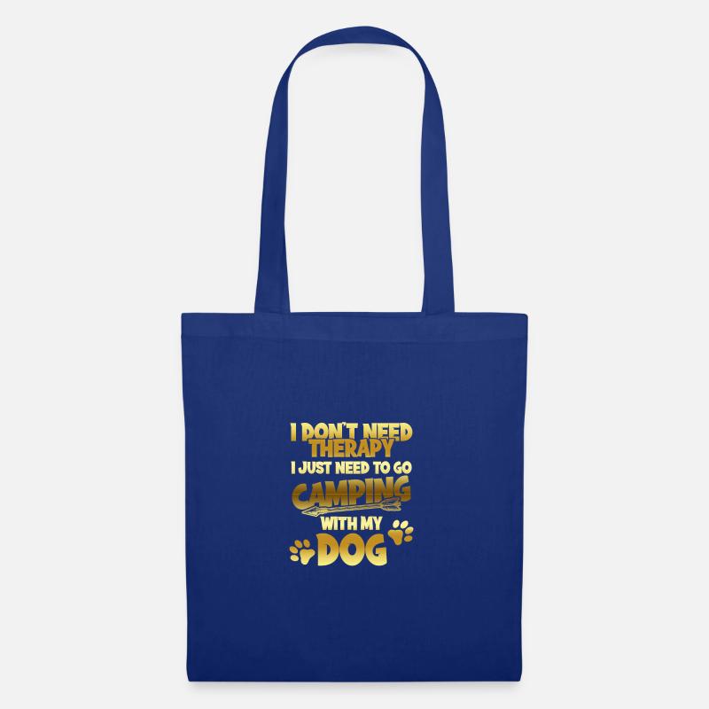 camping hund therapie - Stoffbeutel - Royalblau