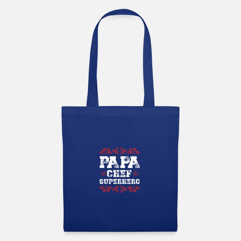 Papa Chef Superheld Dad - Stoffbeutel - Royalblau
