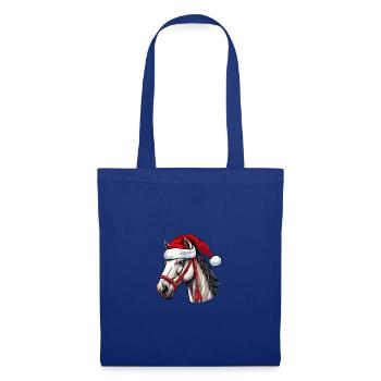 Noël tête de cheval Noël - Sac en tissu - bleu royal - Devant
