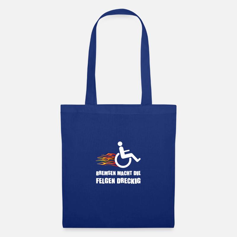 Rollstuhl Behinderung Handicap Rollstuhlfahrer - Stoffbeutel - Royalblau