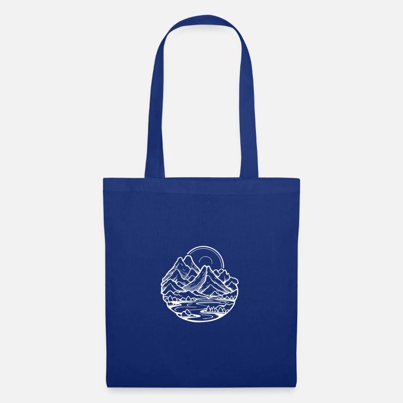 Berge Landschaft Illustration - Stoffbeutel - Royalblau