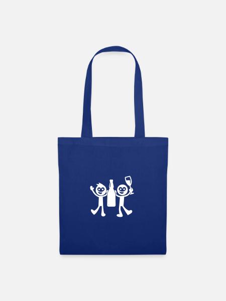 Strichmännchen Junggesellenabschied - Stoffbeutel - Royalblau