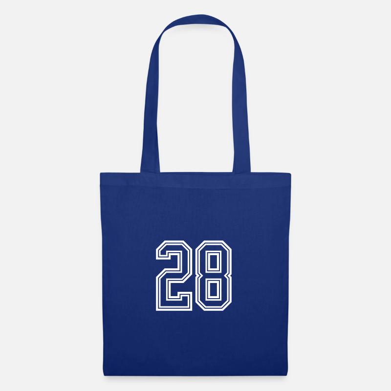 Symbole numérique 28 - Sac en tissu - bleu royal