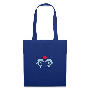 dolphin love 02 - Stoffbeutel - Royalblau - Vorne
