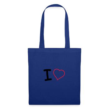 j'ai le coeur - Sac en tissu - bleu royal - Devant