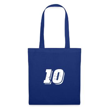Symbole de 10 chiffres - Sac en tissu - bleu royal - Devant