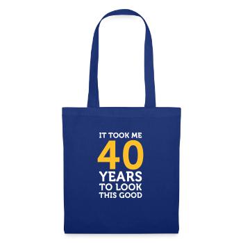 Il a fallu 40 ans pour regarder si bien! - Sac en tissu - bleu royal - Devant