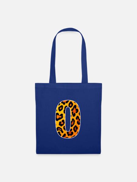 Leopard_Buchstabenmuster_-_O - Stoffbeutel - Royalblau