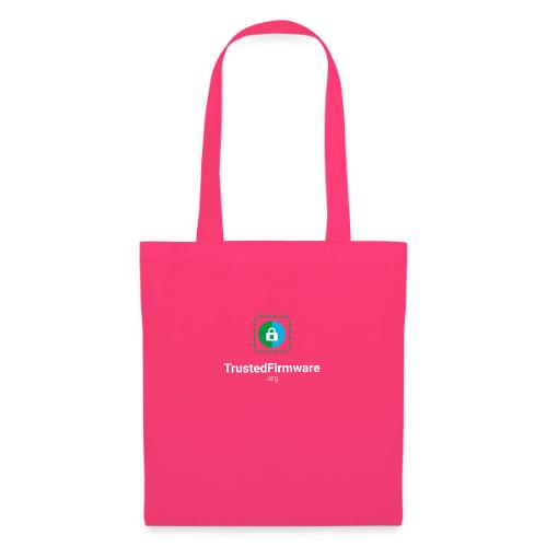 TrustedFirmware Logo vertical white - Tote Bag