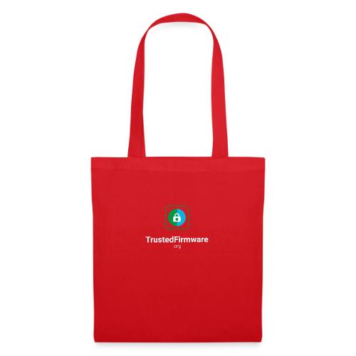 TrustedFirmware Logo vertical white - Tote Bag