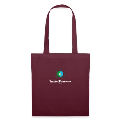 TrustedFirmware Logo vertical white - Tote Bag