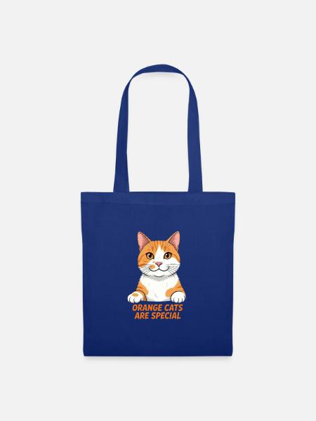 Orange Katzen: Besondere Wärme - Stoffbeutel - Royalblau