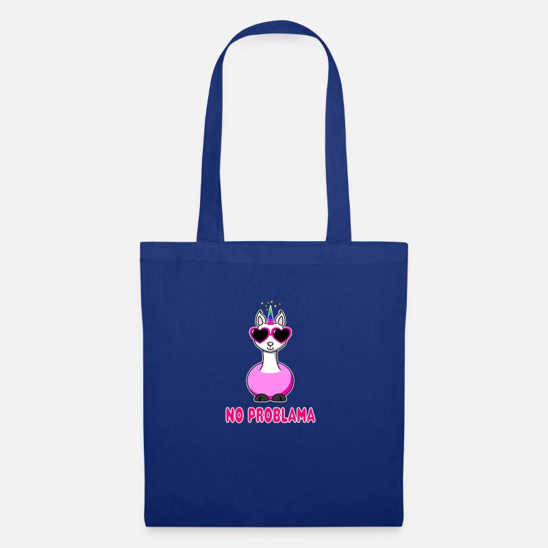 Einhorn Lama No Problama - Stoffbeutel - Royalblau