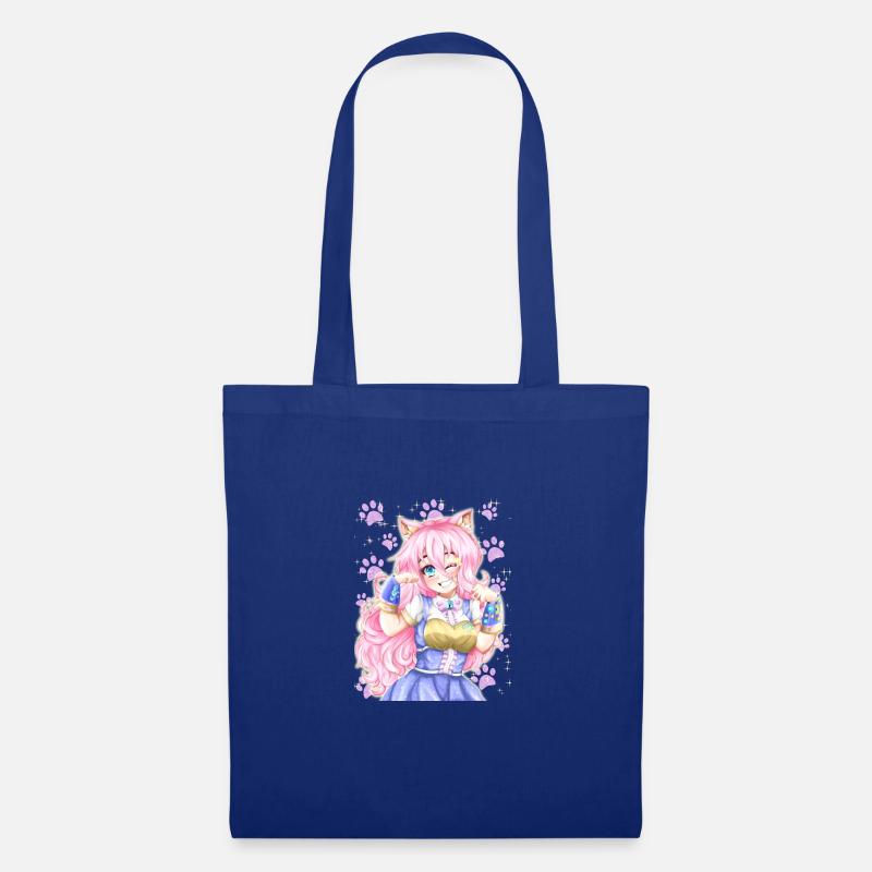 Neko Mädchen - Stoffbeutel - Royalblau