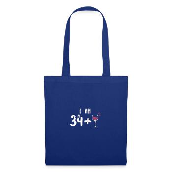 I Am 34 + 1 - 35th Birthday - Stoffbeutel - Royalblau - Vorne