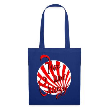 fun and crazy red white striped - Tote Bag - royal blue - Front