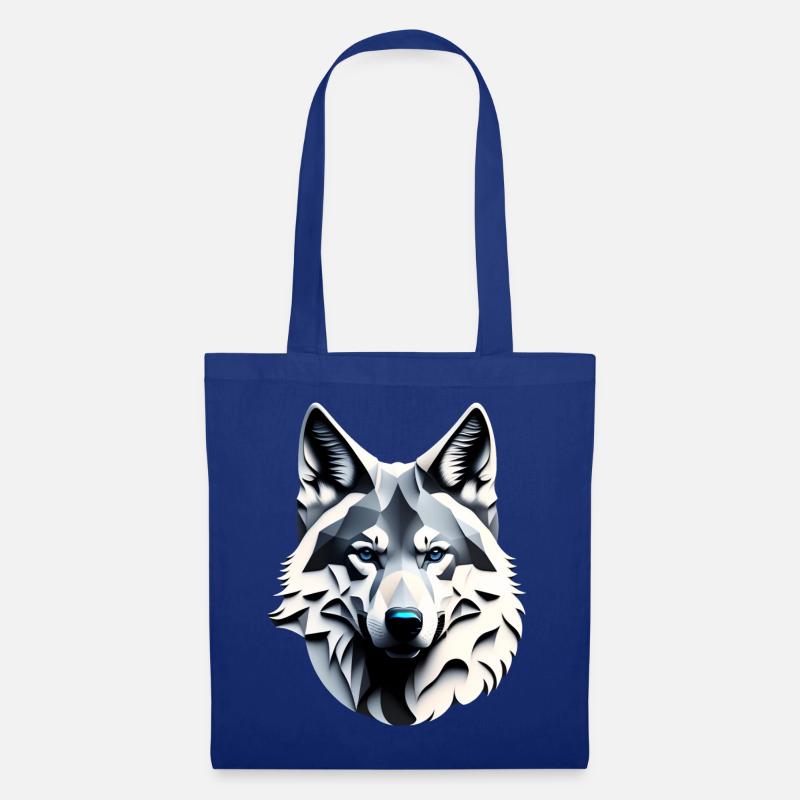 Wolf mit blauen Augen - Stoffbeutel - Royalblau