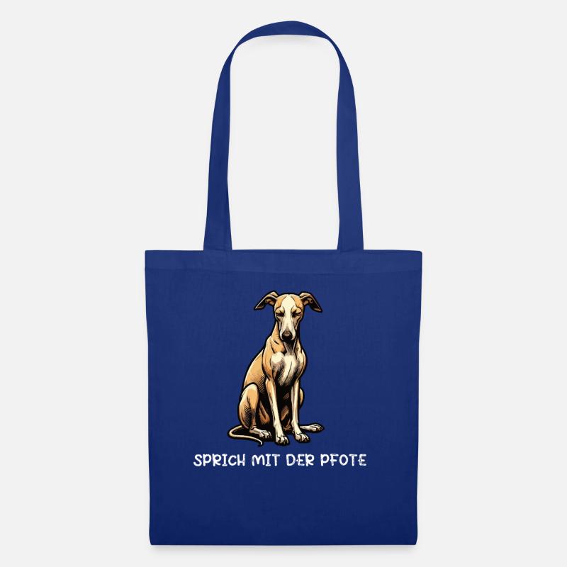 Sprich mit der Pfote Whippet Windhund Whippets  - Stoffbeutel - Royalblau