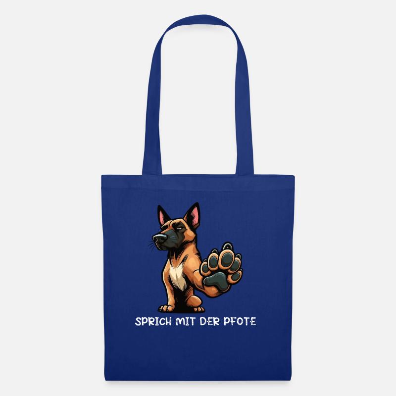 Sprich mit der Pfote Malinois Schäferhund Hütehund - Stoffbeutel - Royalblau