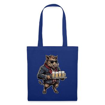 Bier Wildschwein Biergarten - Stoffbeutel - Royalblau - Vorne