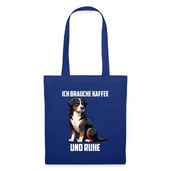 Ich Brauche Kaffee und Ruhe Appenzeller Sennenhund - Stoffbeutel - Royalblau - Vorne