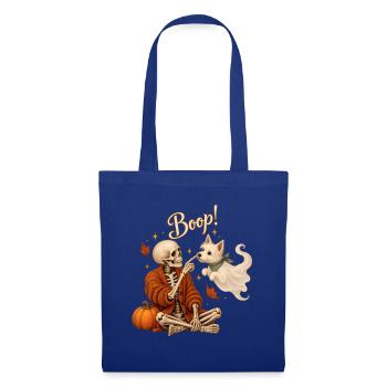 Halloween Skelett Geisterhund Boop für Hundefans - Stoffbeutel - Royalblau - Vorne