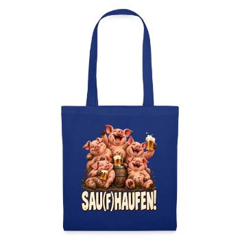 Sau(f)haufen Schweine Bier Stammtisch JGA Spruch - Stoffbeutel - Royalblau - Vorne