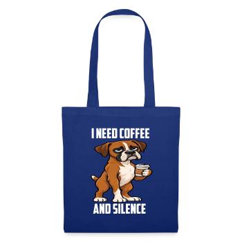 I Need Coffee and Silence Boxer Boxerbesitzer - Stoffbeutel - Royalblau - Vorne
