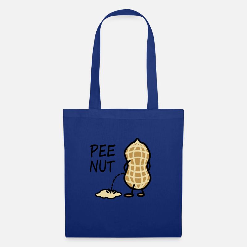 Pee Nut - die pinkelnde Erdnuss - Stoffbeutel - Royalblau