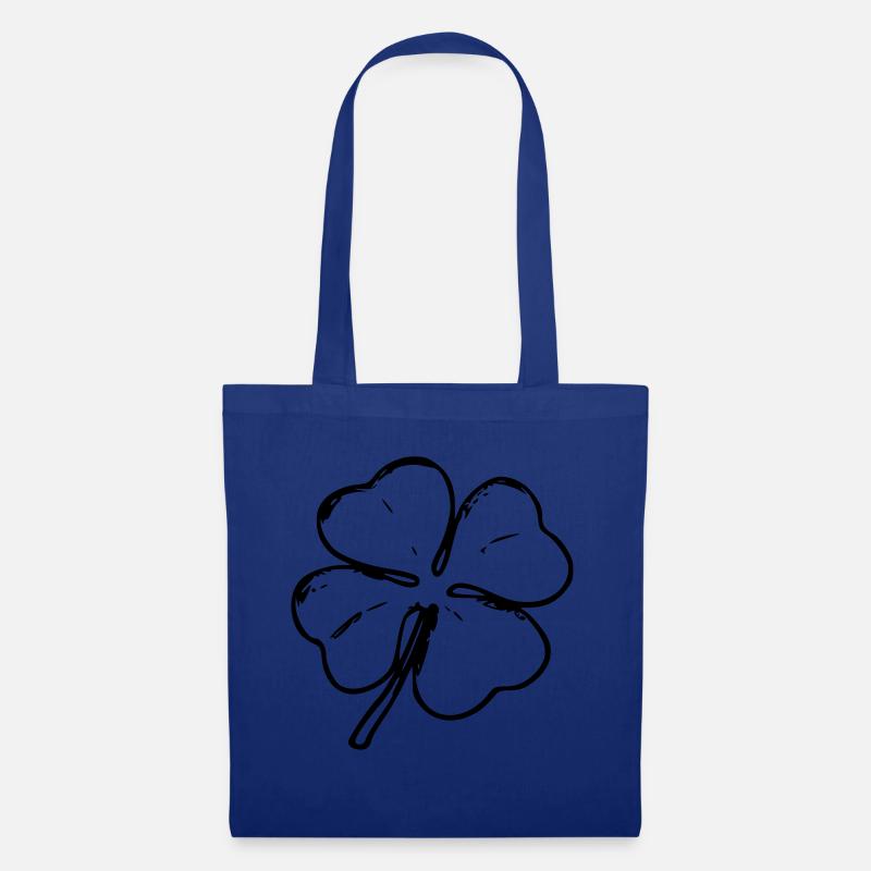 Kleeblatt, Glück, Natur - Stoffbeutel - Royalblau