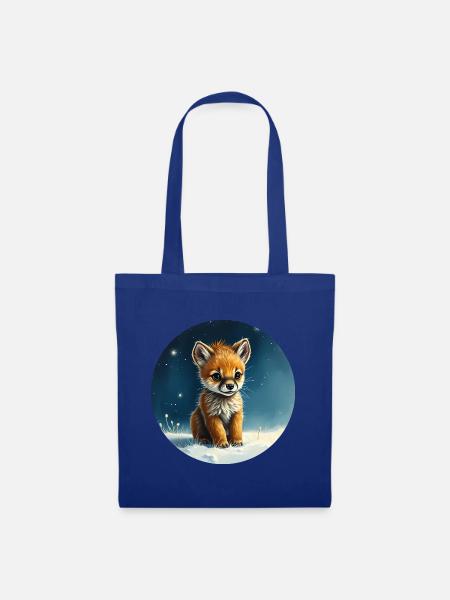 Kleiner Fuchs unter den Sternen - Stoffbeutel - Royalblau