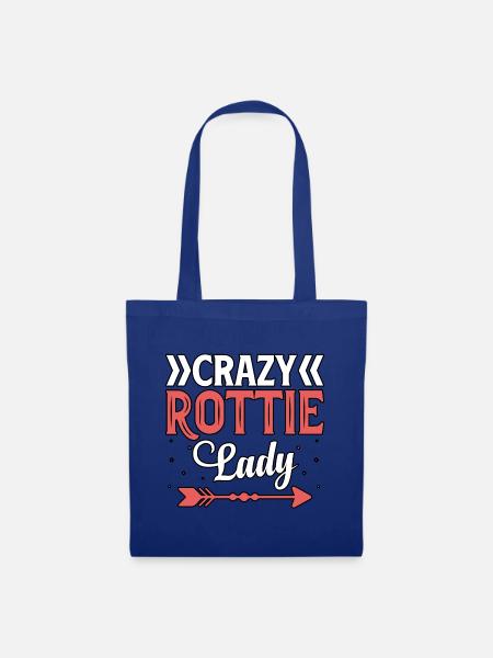 Crazy Rottie lady - Stoffbeutel - Royalblau