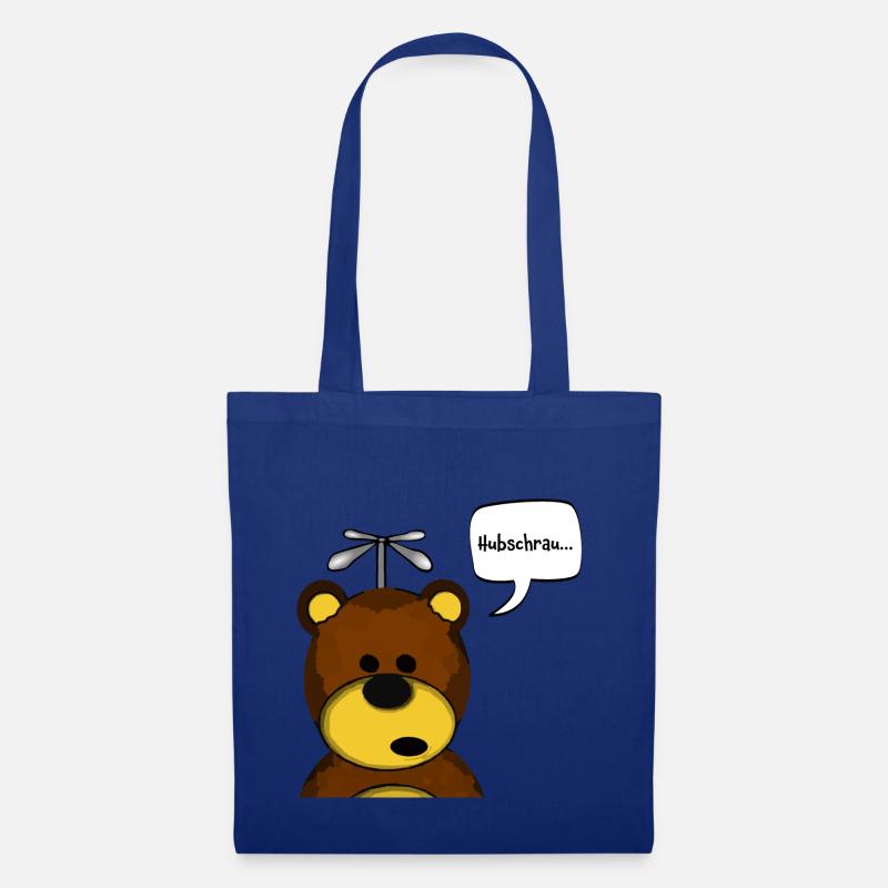 Hubschrauber Bär Hubschraubär - Stoffbeutel - Royalblau