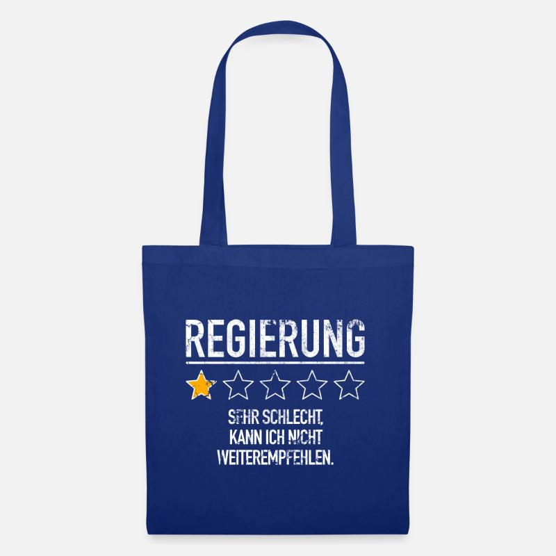 Regierung - Bewertung - kann nicht weiterempfehlen - Stoffbeutel - Royalblau